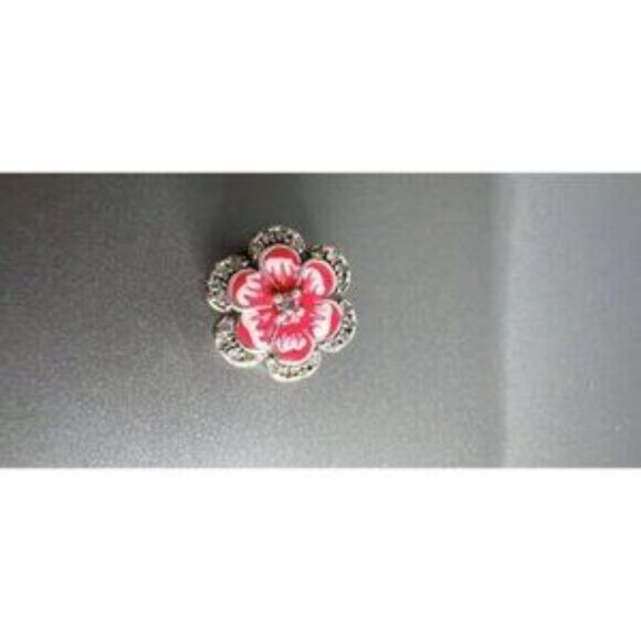 Pansy Pink Flower Charm Sterling Silver 925 Charm For Pandora Bracelet - Picture 4 of 5